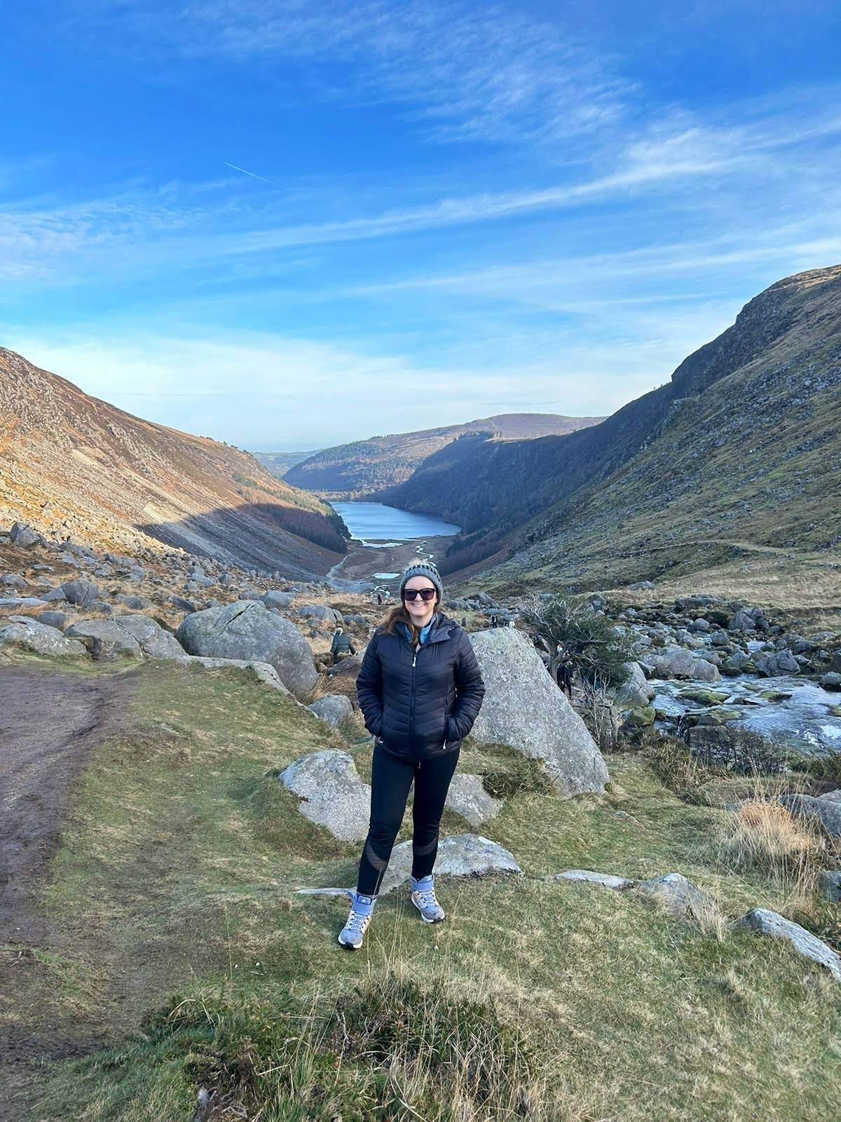Kathy Masterson standing in the Wicklow Mountains